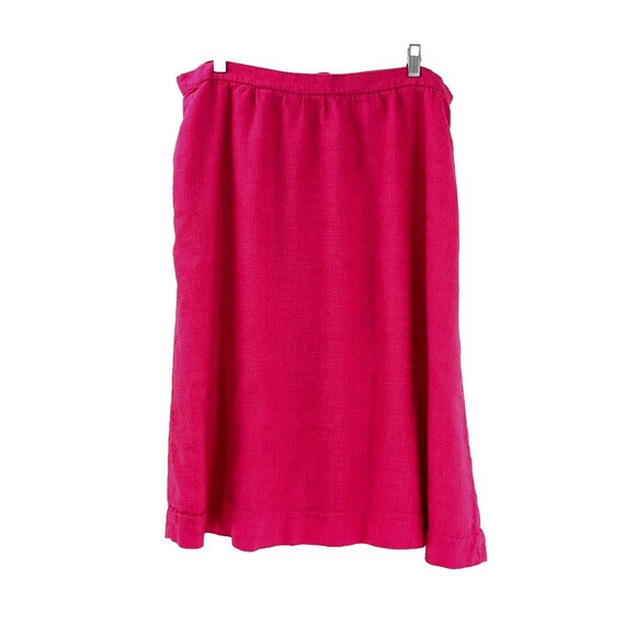 Liz Moody Vintage Fuchsia Pink Tweed Midi Skirt Pockets Rayon Size 34 XXL - Picture 1 of 7